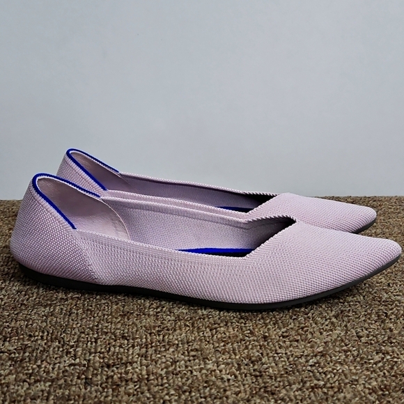 Rothy's Petal Pink Pointed Toe Ballet Flats Sz 9.5 Womens Solid Point